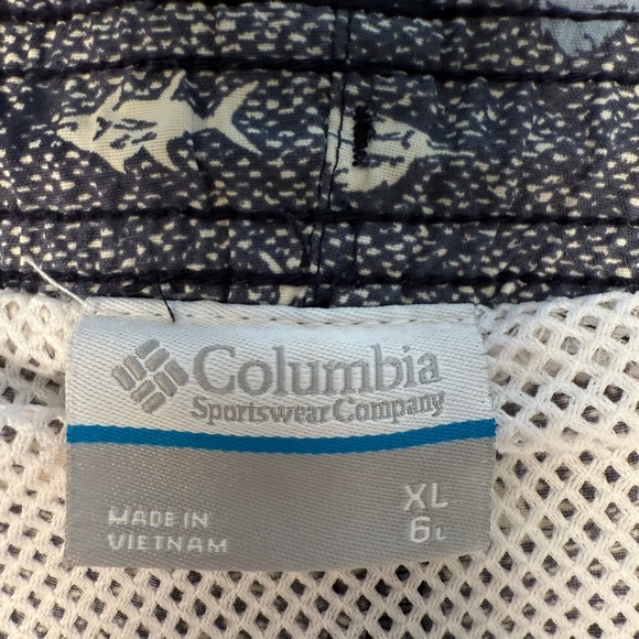 Columbia PFG Swim Trunks Mens XL Blue Fish Print Lined Board Shorts - Picture 5 of 6